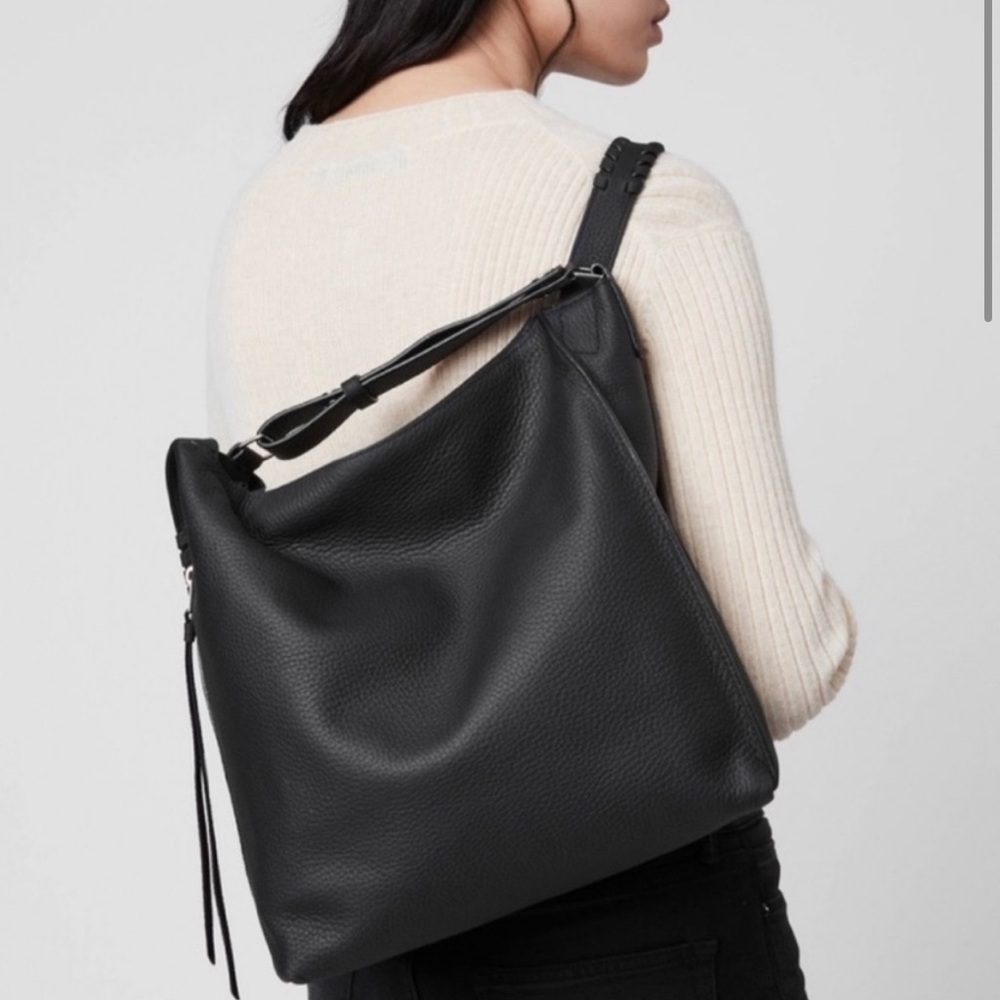 All Saints Kita Convertible Black Leather Backpack/Bag